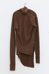Marc le bihan 4 sewing high -neck sweater 1742 tabac tobacco leaf color